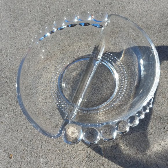 Duncan Miller Teardrop Clear Divided Nut / Trinket Dish 6" 1936-1955 - Picture 1 of 9